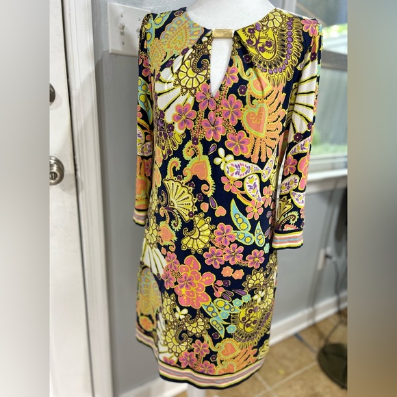 Trina Turk Melia Print Jersey Shift Dress - Spring‎ Floral Paisley - Size 4 - Picture 1 of 11